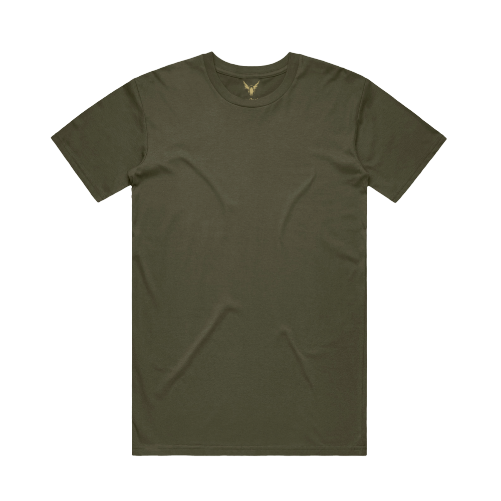 Psycho In The Fire Khaki Tee Front